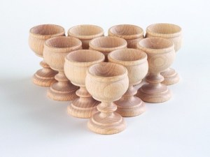 Copa barroca de madera natural